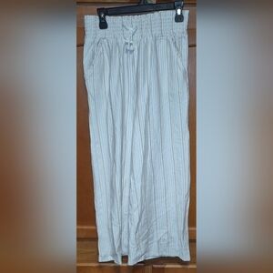 NWT Lightweight Cream and Beige Striped Drawstring Pants